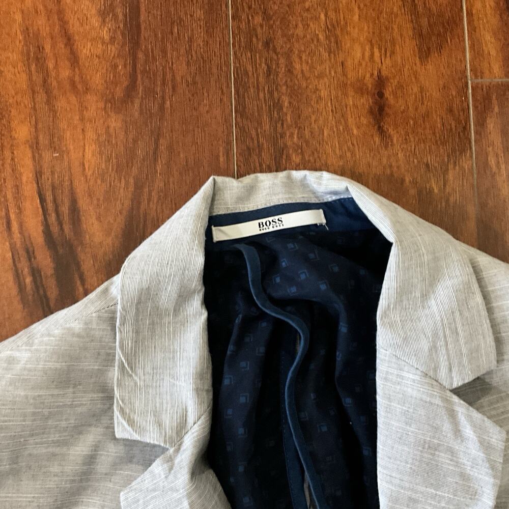 BOSS Boys Light Grey Linen Two Piece Suit Regular Fit Size 14S - Picture 6 of 10